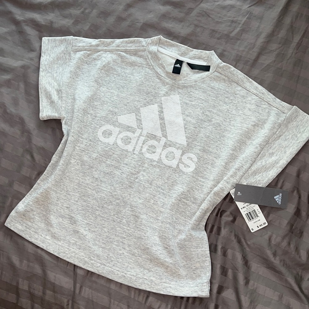 NWT Adidas Short Sleeved Cropped Sweatshirt